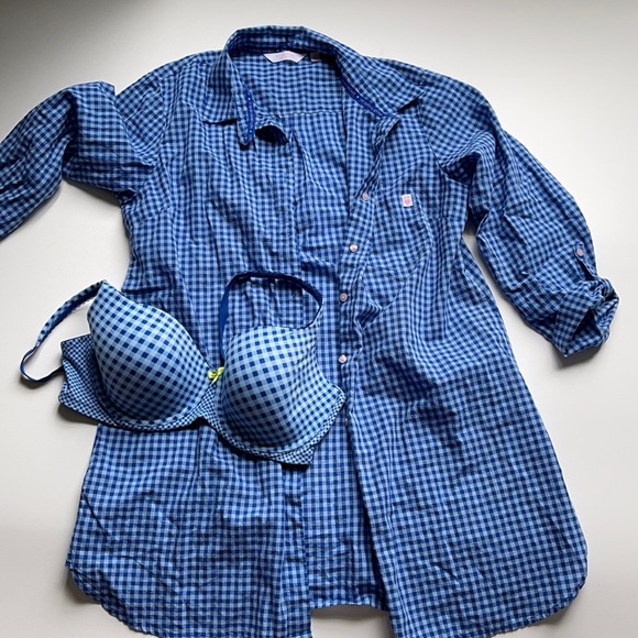 Victoria's Secret Other - Victoria’s Shirt and Bra set shirt L bra 38D